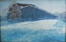 Белянин А.В.1944г.р. Сарай,1979г. холст на картоне, масло