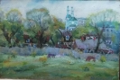 Белянин А.В.1944г.р. Окраина,1987г. картон, масло