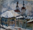 Щетинин И.Д.1952г.р. Оттепель,1973г. холст, масло 39,5х44 ТХМ-756 Ж-494_1