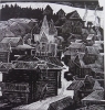 Вильде В.Г.1953г.р. Древняя Тара,1986г. бумага, линогравюра, 30х30