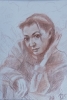 Глебов В.В. 1969г.р. Муки творчества, 2015г. бумага, сангина