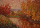 Соловьёв Г. С. На реке Жаренке. 1993. Двп, масло