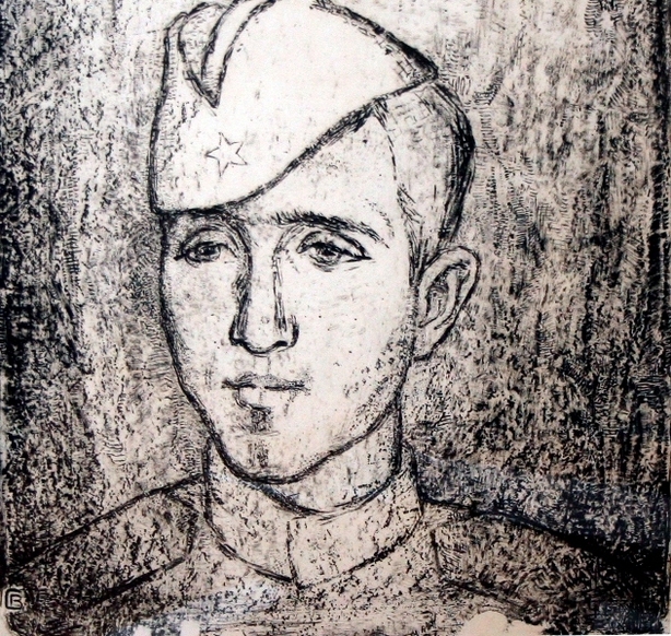 витухновская с с  1912-1999гг  солдат 1968г  литография 37 5х38 ткг-232 г-71.mVws8