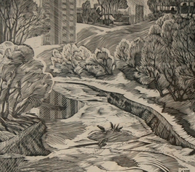 Желиостов_И.И.1936г.р._К_весне_2001г._линогравюра_377х33_ТКГ-195_Г-53